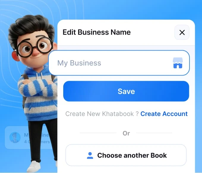 Create and setup business profile in Khata Vyapar billing app